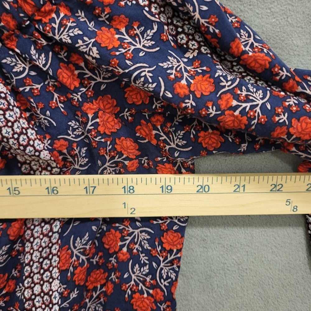 Como Vintage Off The Shoulder Top Women's Size Large Floral Print Ruffle‎ Boho - Picture 5 of 6